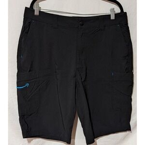 Luly Yang Men's Large‎ Black Cargo Work Shorts Uniform 34-37 Stretch